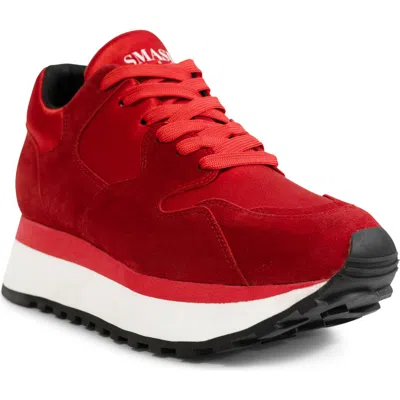 Smash Shoes Simone Platform Sneaker In Red