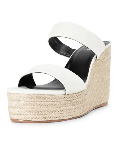 Smash Shoes Smash Women's Luna Two-strap Slide Espadrille Wedge Sandals In White