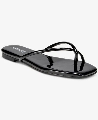 Smash Shoes Women's Celine Criss-cross Slip On Square Toe Flat Sandals In Black