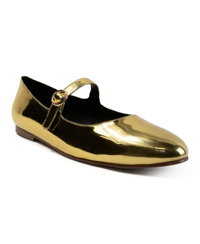 Smash Shoes Women's Dominique Mary Jane Ballet Flats In Gold