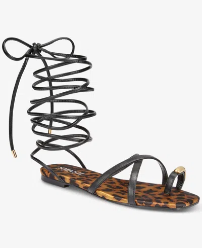 Smash Shoes Women's Peyton Lace Up Flat Sandals In Brown