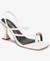 Smash Shoes Women's Whitney Gold Toe Strappy Dress Sandals In Optic White