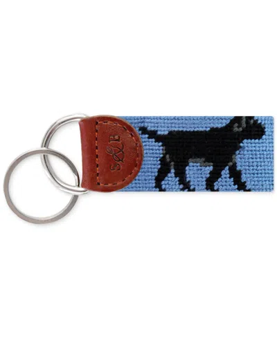 Smathers & Branson Men's Black Lab Key Fob In Lt,pasblue