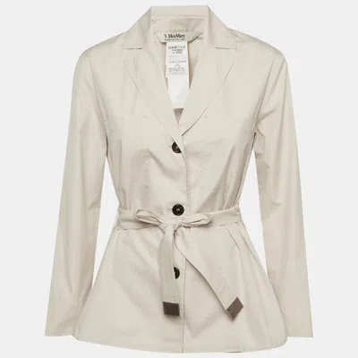 Pre-owned S'max Mara Beige Cotton Belted Jacket S In Sand
