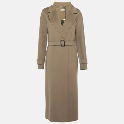 Pre-owned S'max Mara Camel Brown Wool Double Breasted Trench Coat L
