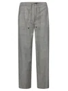 S'max Mara Chiffon Pantalone Coulisse Principe Di Galles In Gray