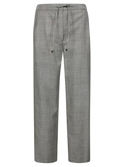S'max Mara Chiffon Pantalone Coulisse Principe Di Galles In Gray