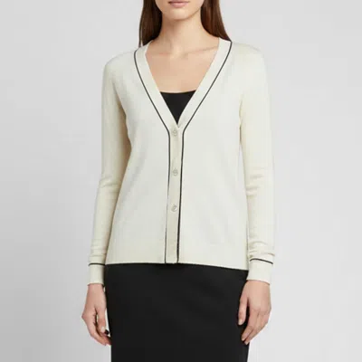 Pre-owned S'max Mara Cream Silk Blend Button Front Cardigan S In White