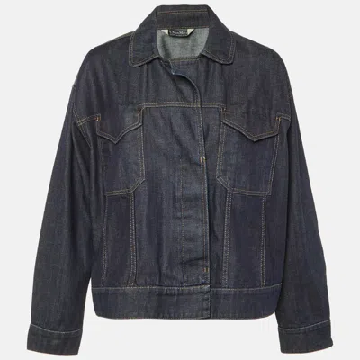 Pre-owned S'max Mara Dark Blue Denim Oversized Jacket L