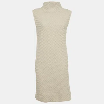 Pre-owned S'max Mara Max Mara Light Beige Wool Blend Sleeveless Dress M In Sand