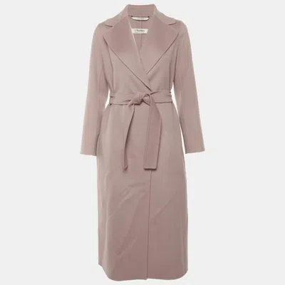 Pre-owned S'max Mara 's Max Mara Light Pink Wool Long Belted Coat S
