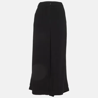 Pre-owned S'max Mara S' Max Mara Black Crepe Wide Leg Trousers Xl