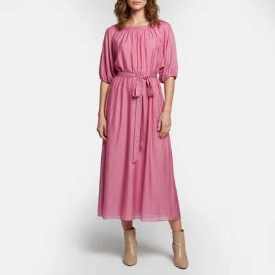 Pre-owned S'max Mara S' Max Mara Pink Silk Blend Flared Fresia Long Dress Xl