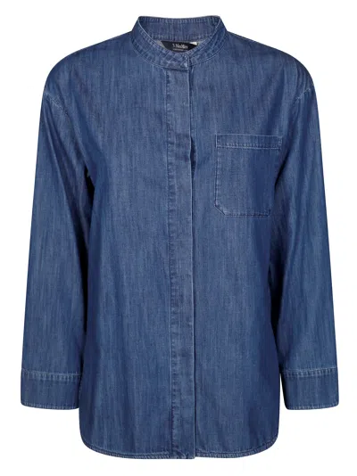 S'max Mara Unito Camicia Coreana Denim In Blue