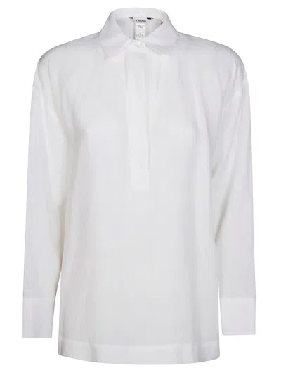 S'max Mara Varese Camicia/ Polo Lino Bianca In White