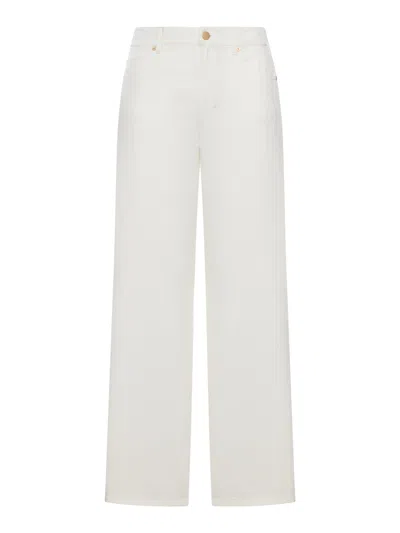 Smaxmara 5-pocket Cotton And Linen Trousers In White
