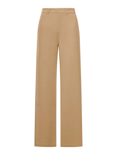 Smaxmara Brioso Wide Leg Cotton Trousers In Nude & Neutrals
