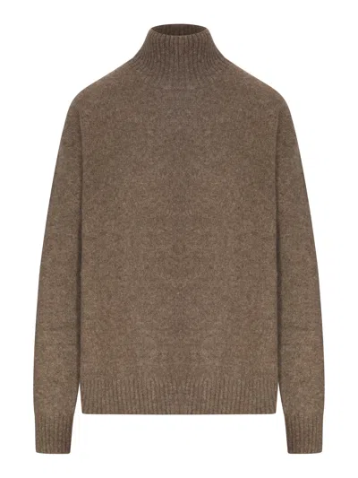 Smaxmara High-neck Sweater In Nude & Neutrals
