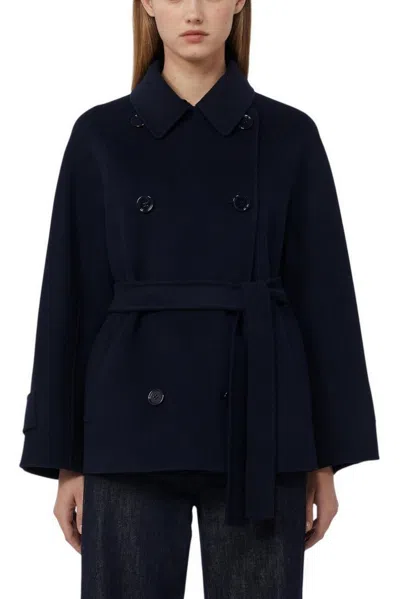 S-max-mara S Max Mara Coats Blue In Blu Blu E Verdi