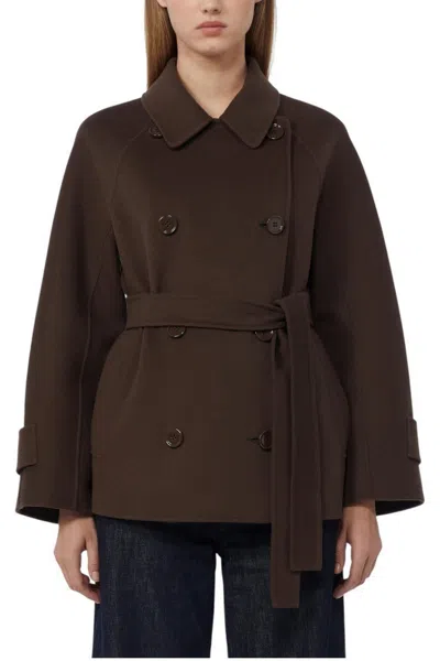 S-max-mara S Max Mara Coats Brown In Marrone Marroni