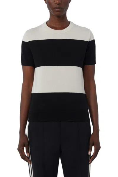 S-max-mara S Max Mara Sweaters Ivory/black In Bianco Chiari E Naturali