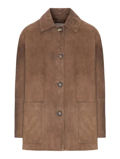Smaxmara Suede Lambskin Overshirt In Metallic