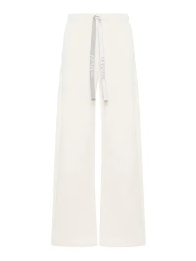 Smaxmara Wide Trousers In Double Jersey In Nude & Neutrals