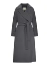 Smaxmara Wool Robe Coat In Grey