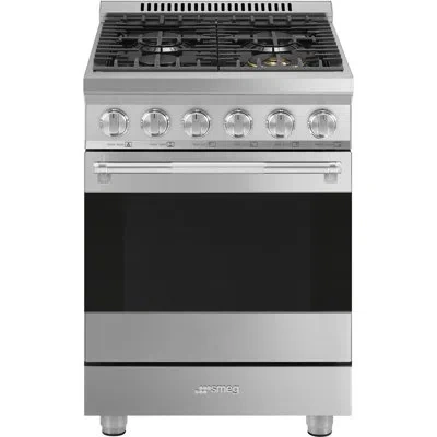Smeg 24" Professional Gas Range In Silver