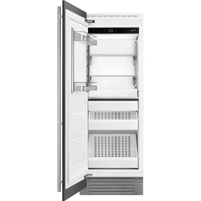 Smeg 30" Freezer Column Auto Ice Maker, Panel-ready, Tft Touch Display, Inverter Compressor In Silver