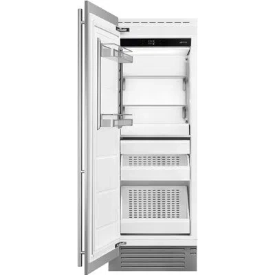 Smeg 30" Freezer Column Auto Ice Maker W/handles, Tft Touch Display, Inverter Compressor In Silver