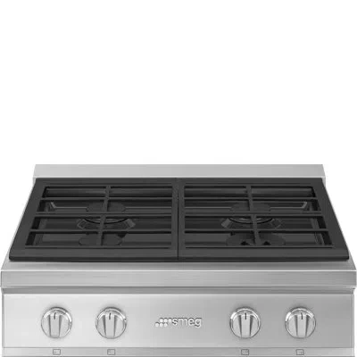 Smeg 30" Gas -  Portofino Rangetop In Stainless Steel;black