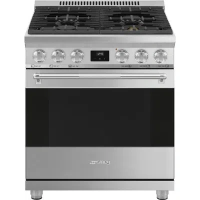 Smeg 30" Professional Dual-fuel Range In Stainless Steel