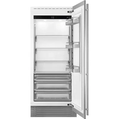 Smeg 36" Fridge Column, W/handles, Inverter Compressor, Tft Touch Display In Silver;white