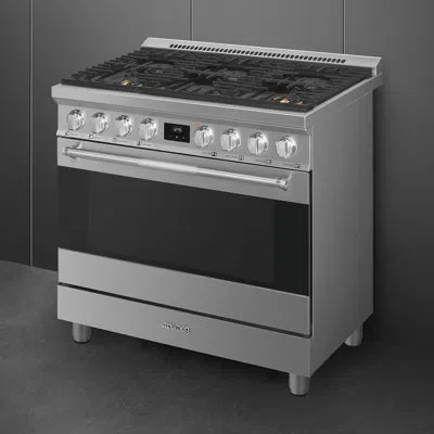 Smeg 36" Professional Dual-fuel Range In Stainless Steel
