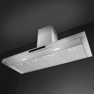 Smeg 48" Flat T-shape Hood Brushed  Eta July In Stainless Steel