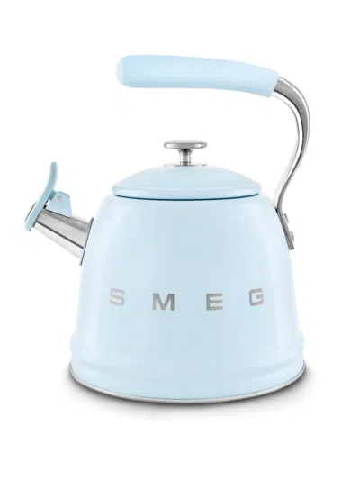 Smeg 50's Retro Style Aesthetic Whistling Kettle In Pastel Blue