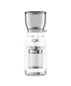 Smeg White Cgf11 Stainless-steel Coffee Grinder In White