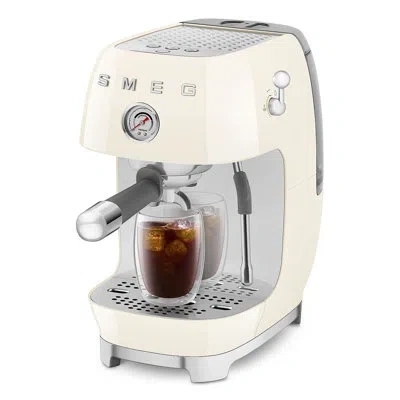 Smeg 50's Retro Style Espresso And Cold Brew Coffee Machine In Cream
