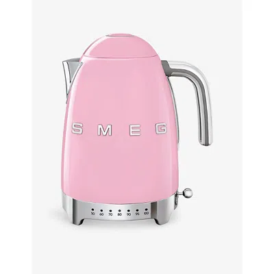 Smeg 50's Style Variable Temperature Control Stainless Steel Kettle 1.7ltr In Pink