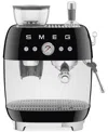Smeg 50s Retro Style Aesthetic Espresso Coffee Machine In Black
