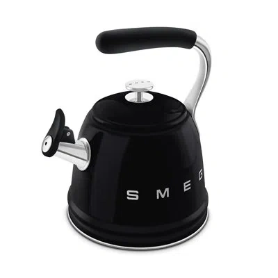 Smeg 50"s Retro Style Whistling Stovetop Kettle In Black