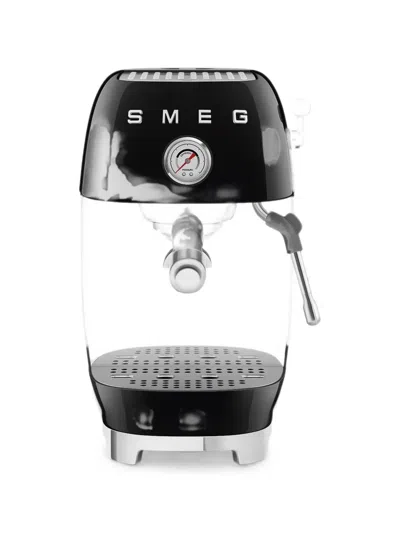 Smeg Anni 50 Logo-plaque Manual Espresso Machine With Cold Brew In Black