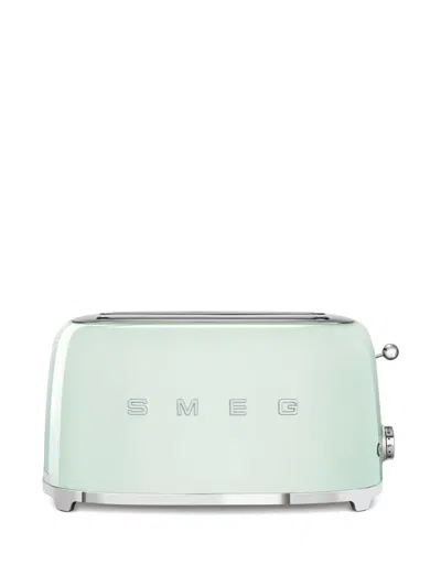 Smeg Chrome-tone Hardware Plissé Two-toaster In Green