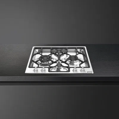 Smeg Classic 24" Gas Cooktop Spr Knobs In Stainless Steel;black