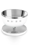 Smeg Contemporary Digital Rechargeable Kitchen Scale In Matte White