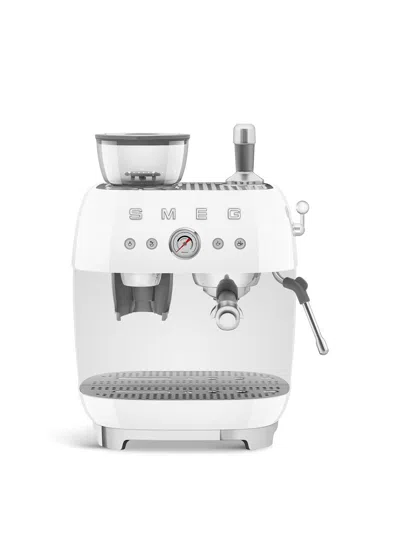 Smeg Egf03 Espresso Coffee Machine With Grinder 20 Bar Pump In White