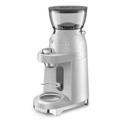 Smeg Espresso Coffee Grinder In Stainless Steel In Brushed Aluminum