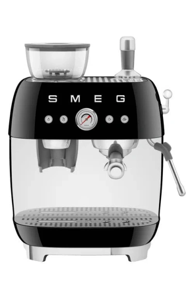 Smeg Espresso Machine With Coffee Grinder In Black