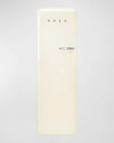Smeg Fab28 Retro-style Refrigerator With Internal Freezer, Left Hinge In Neutral